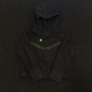Nike Tech Fleece Full Zip Hoodie Black Kids Youth Size XS‎